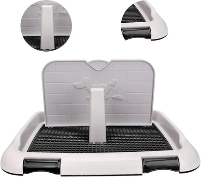 Tita-Dong Puppy Training Toilet Pad Holder with Cat Potty Fence - Dog Scheduled Urination Potty Tray for Small & Medium Dogs (Black)