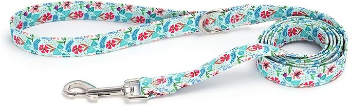 Moonpet Step in Dog Harness Leash Set- All Weather Reflective No-Pull Floral Pattern Padded Mesh Vest Harness for Cats Puppy Extra-Small Small Medium Large Dogs - Verdure Flower - XL