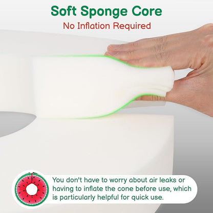 Sponge Dog Cone After Surgery, No Inflation Required Dog Donut Collar to Stop Licking, Inflatable Cone Alternatives for Large Pets, Soft Recovery Collar with Protective Shield (Watermelon,XXL)