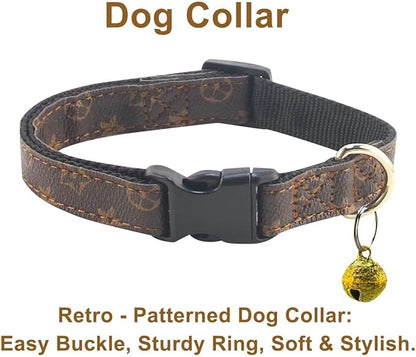Premium Dog Collar Harness and Leash with Safety Buckle - Adjustable and No Pull Comfortable Dog Collars for Small Puppy, Stylish Durable Gift for Boy Girl Pets