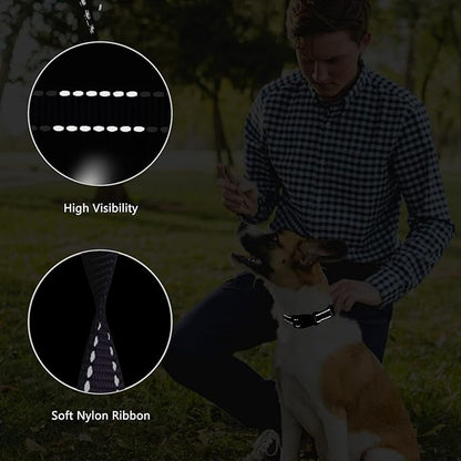 Martingale Dog Collar and Leash Set Martingale Collars for Dogs Reflective Martingale Collar for Small Medium Large Dogs(Black&M)