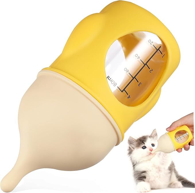 Reusable Pet Nursing Bottle with Ergonomic Grip and Clear Scale for Newborn Kittens and Puppies Soft Flexible Tip Feeding Bottle for Precise Milk Flow and Easy Cleaning