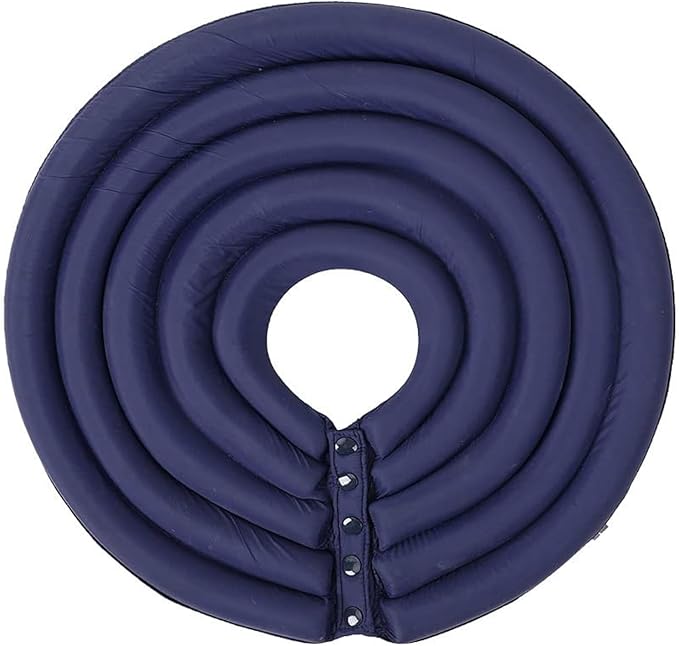 Dog Cone Collar, Inflatable Dog Neck Donut Collar Alternative After Surgery, Soft Protective Recovery Cone for Small Medium Large Dogs and Cats Puppies - Alternative Collar (Dark Blue,L)