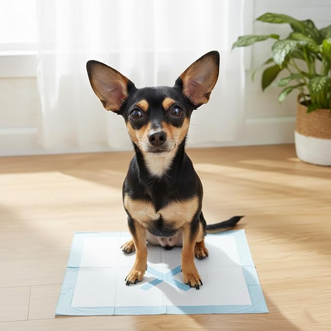 SPOT X Marks The Spot Extra Absorbent Puppy Pads with Adhesive Strips & Pheromones – Attracts Dogs to Center for Training & Potty, 22" x 22", 50-Pack