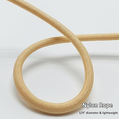 BTINESFUL 7FT Slip Lead Dog Leash, Strong Nylon Rope Leash, 1/4 inch Diam Dog Training Lead for Small Medium Large Dogs, Beige