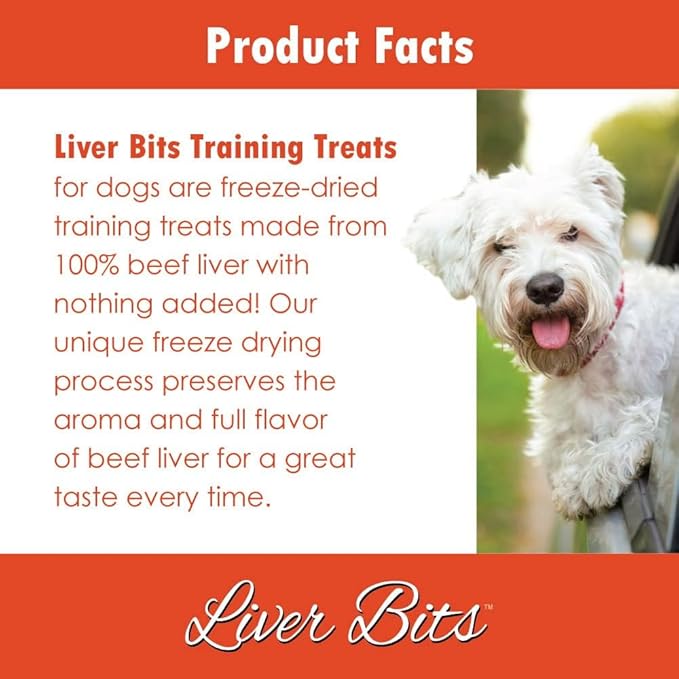 Freeze Dried Premium Training Treats for Dogs - Low Calorie - All Natural - Pure Beef Liver - No Additives or Preservatives - Made in The USA - 19.5-oz