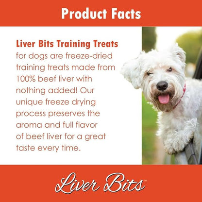 Freeze Dried Premium Training Treats for Dogs - Low Calorie - All Natural - Pure Beef Liver - No Additives or Preservatives - Made in The USA - 19.5-oz
