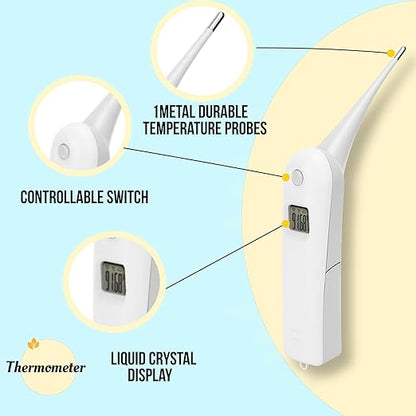 Pet Thermometer, Fast Read Digital Veterinary Thermometer, Animal Temperature Monitor, Pet Temperature Tester for Dogs, Cats, Horse,Cattle, Pigs,Birds, Sheep