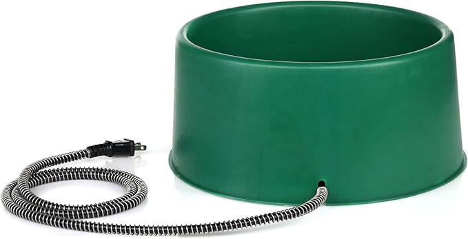 Farm Innovators Heated Pet Water Bowl, 60W Heated Water Dish - 1.5 Gallon Plastic Watering Station with Anti-Chew Cord Protector for Dogs & Cats