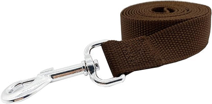 Nylon Dog Training Leash, Traction Rope, 4Ft /5 Foot /6 Feet Long, 5/8 inch 3/4 Inch 1 Inch Wide, for Small and Medium Dogs (3/4'' x 4 F, Brown)