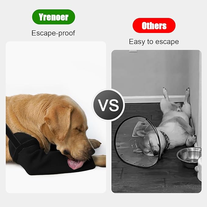 Dog Recovery Sleeves - Cone Collar Alternative, 2.5mm Thick Waterproof Abrasion-Resistant Washable, Prevents Licking and Biting, Keeps Wounds Dry & Enables 24-Hour Wear (Black, L)