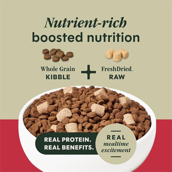 Instinct RawBoost, Natural Dry Dog Food with FreshDried Raw, Whole Grain Recipe - Real Beef & Barley, 20 lb. Bag