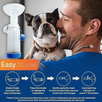 Pet Inhaler Spacer with Face Mask, Handheld Aerochamber for Pets, Dog Inhaler Spacer with Comfortable Mask, Aero Chamber (for Dogs Large & XL)