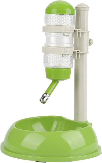 Hztyyier Adjustable Pets Dog Bowl Feeder Water Dispenser Drinking Bottle Food Container Bowl Bottle Standing Dispenser for Cats Dogs Green(Green) Dog Supplies