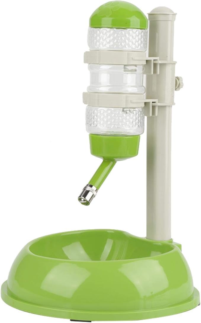 EVTSCAN Dog Food Dispenser, Adjustable Dog Bowl Food Dispenser Drinking Bowl Feeder for Pets Cats Dogs(Green)
