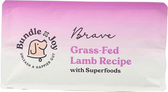 Bundle x Joy Brave Probiotic Dog Food Dry, Lamb, 4lb Bag, Allergy and Gut-Friendly Adult Kibble for Digestive Health with Grass-Fed Lamb, 20 Plant Based Superfoods, Poultry and Grain Free