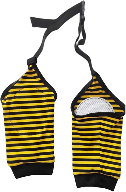 HDKUW Dog Elbow Protector for Calluses, Recovery Suit for Front Legs, Cone Collar Alternative to Stop Licking Wounds, Cover Sleeve for Small Medium Large Dogs - Black Yellow 2XL