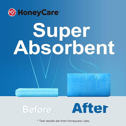 Honey Care All-Absorb Puppy Training Pads Made in The USA! Ultra Absorbent and Odor Eliminating, Leak-Proof 5-Layer Potty Training Pads 22"x23" with Quick-Dry Surface