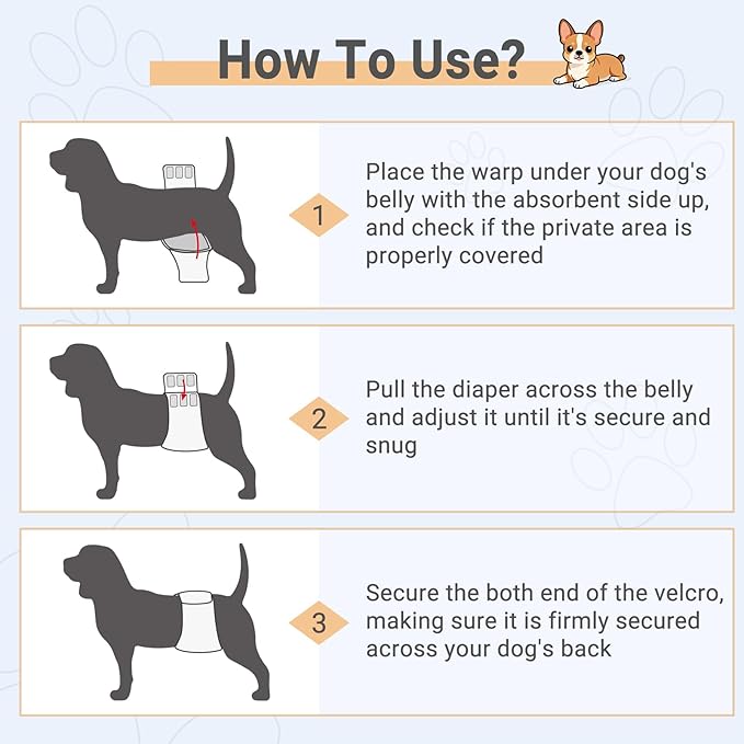 Mkono Male Dog Belly Band Wraps Washable Dog Diapers Male for Small and Medium Dogs (3 Pack), Waist 14.2 Inches to 20 Inches