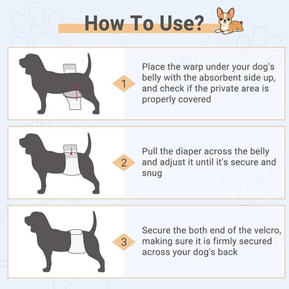 Mkono Male Dog Belly Band Wraps Washable Dog Diapers Male for Small and Medium Dogs (3 Pack), Waist 11.8 Inches to 14.6 Inches