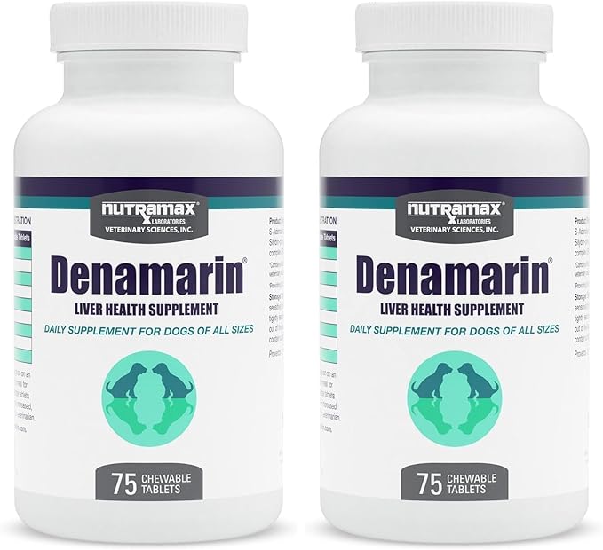 Nutramax Laboratories Denamarin for Dogs Chewable Tablets -,75 Count (Pack of 2)