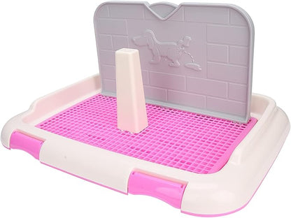 HUIOP Dog Toilet, Prevent Torn Nappy Pads, Ideal for Small Dogs, Simulated Wall Design, Suitable for Male, Keep Feet Dry, 1L Urine Absorption Busy Owners Pet Toilet (Pink)