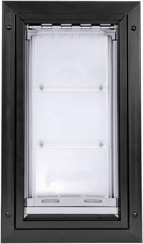 Endura Flap Single Flap Pet Door for Door Installations | Stylish for Interior & Exterior Doors | Durable Aluminum Frame & Weatherproof Dual-Layer Flap | Black, Small, Single Flap