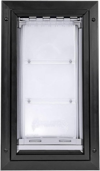 Endura Flap Double Flap Pet Door for Door Installations | Stylish for Interior & Exterior Doors | Durable Aluminum Frame & Weatherproof Dual-Layer Flap | Black, Small, Double Flap