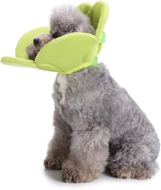 Dogs Cats Medical Grooming Pet E-Collar Recovery Remedy Protective Dog Lick Caught Soft Sponge Adjustable Postoperative Kit for Small and Medium Dog (Green, M (neck's Girth 10.6" to 11.4"))