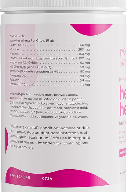 Heart Support Supplement for Dogs - L-Taurine, L-Carnitine, EPA and DHA, Coenzyme Q10 - Aids Circulatory Strength, Cardiovascular Support, Heart Muscle Function