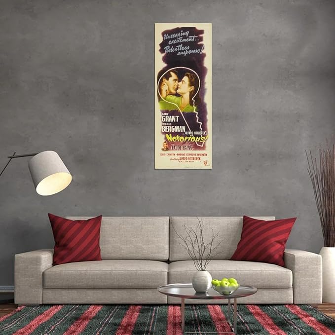 Black Empire Notorious Movie Insert Cary Grant Ingrid Bergman Claude Rains Room Decor Wall Art Print 18x24 Poster