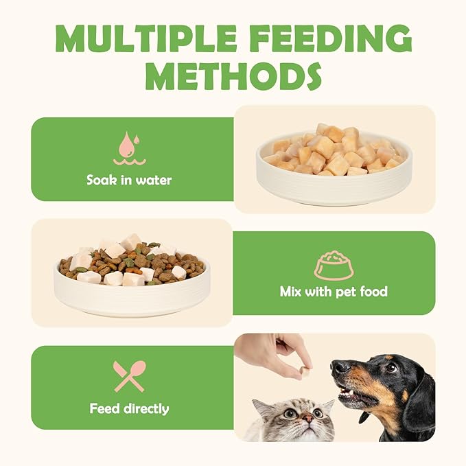 MON2SUN Freeze-Dried Chicken Dog and Cat Treats, Single Ingredient Training Treats, High Protein Grain-Free Snack & Food Topper, 10.6oz