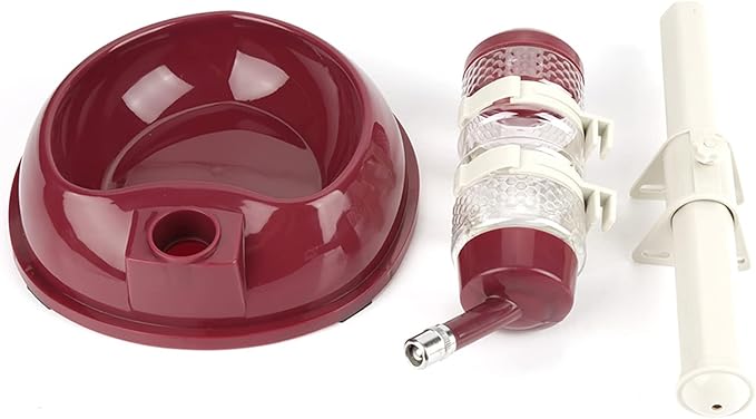 Adjustable Dog Bowl Feeder, Food Grade Plastic Pet Drinking Water Bottle and Food Dish Set with Adjustable Height, for Small Medium Large Dogs (Brown)