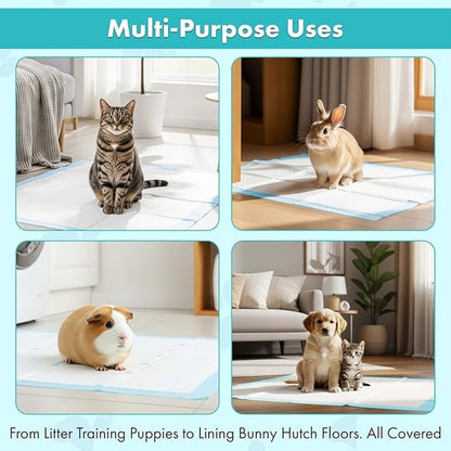 TBM Puppy Pads Pack of 2 (200 Count) - 23.6" x 23.6" - Super Absorbent Pee Pads for Dogs - Premium Leak-Proof - Pets Potty Training Essentials - Disposable Quick-Dry Pads for Puppies | Cats | Rabbits