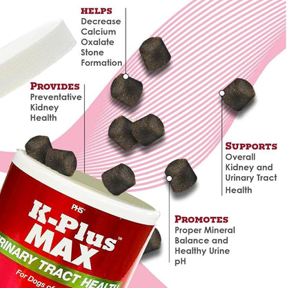 Urinary Tract Health Soft Chews for Dogs – Cranberry + DL-Methionine + Potassium Citrate – Supports Bladder & Kidney, pH Balance, UTI & Bladder Stone Prevention – Made in USA - 90 Easy-to-Feed Chews