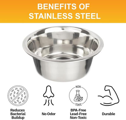 Neater Pet Brands 3.5 Cup (28 oz.) Stainless Steel Dog Bowls, 1 Single Neater Feeder Replacement Bowl (Medium Deluxe Model), Dog Food Bowl or Water Bowls, Dishwasher Safe Metal Dish for Medium Dogs