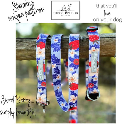 Lucky Love Dog - Adjustable Dog Collar with Easy Click Buckle for Large Ones, Durable, & Comfortable for Male & Female Dogs, Pet Collar for Puppies & Adult Dogs - Sweet Berry, Large