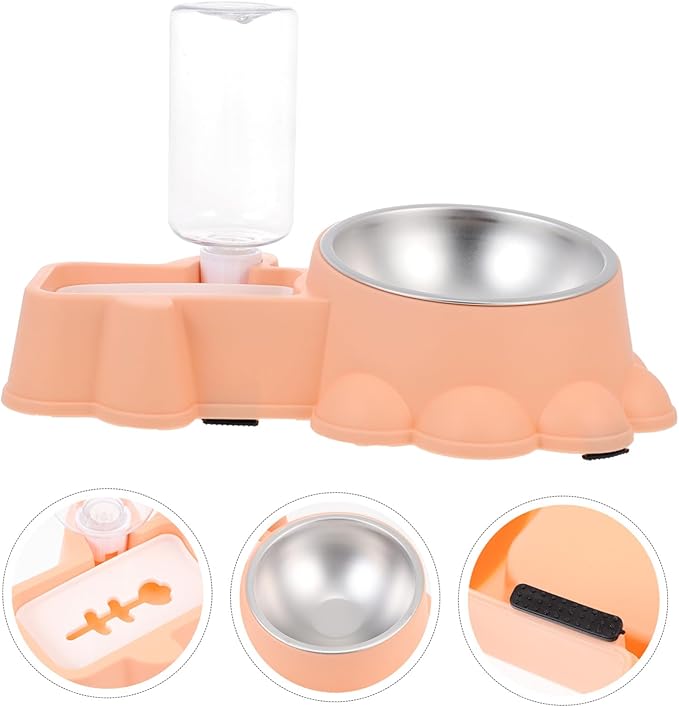 Multifunctional Stainless Steel Dog Feeder with Transparent Water Container Compact Food Dispenser for Home Use Pet Feeding Bowl for Puppies and Dogs