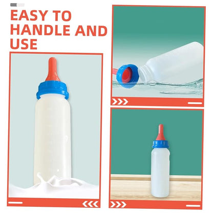 UKCOCO 4PCS Calf Feeding Bottle Set for Small Animals Lamb and Goat Milk Feeder Nipple PET Nursing Station for Calves Sheep and Livestock