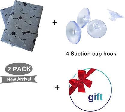 Washable Dog Pee Pad, Gray, Pack of 2, Waterproof Bed Pads, Puppy Training, Reusable Pet Training Mat