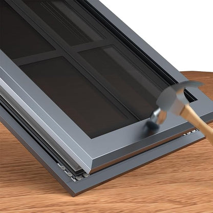 Aluminum French Large Dog Door,Strong Double Magnetic Flaps,with Aluminum Telescoping Tunnel Heavy-Duty Do g Door for X-Large and L arge Dog Up to 200LBS(Gray, X-Large)