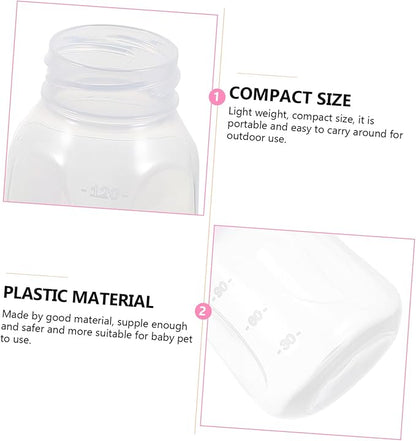 Levemolo 2pcs Cat Nursing Bottles Manual Feeder for Kittens and Puppies Milk Bottle Scale for Easy Feeding Yellow Pink