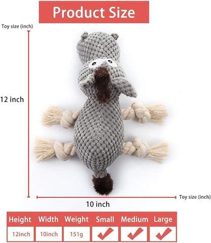 Sedioso Dog Toy, Large Dog Squeaky Toys, Stuffed Animal Dog Plush Toy for Puppy, Small, Middle, Large Dogs (Donkey(Grey))