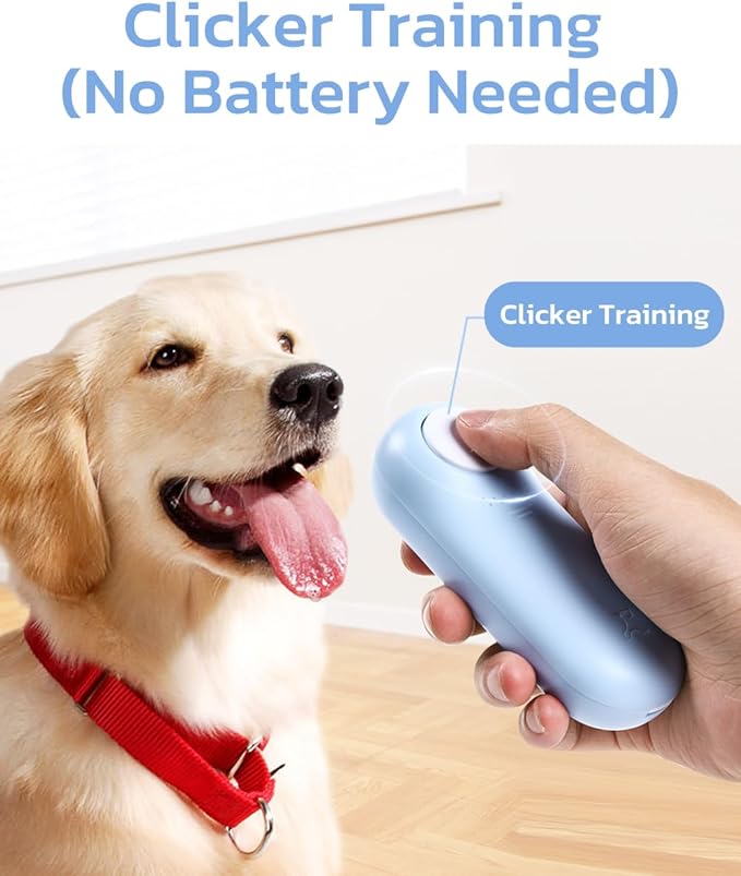 Clink Design Dog Training Clicker and Clicker Dog Trainer with Built in Treat Storage, Compact Dog Clicker for Puppy Training or Cat Clicker, 2.36 oz, Blue