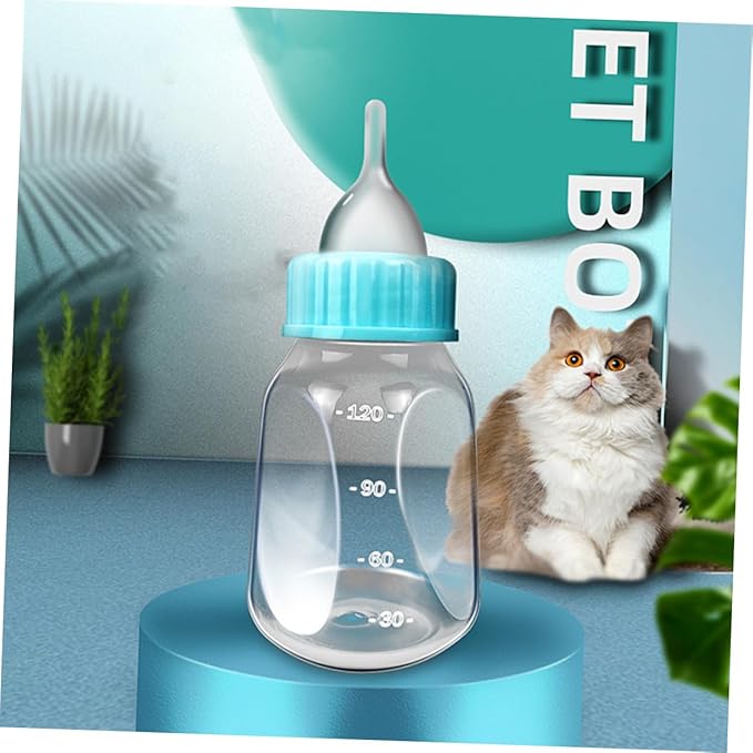 2Pcs Portable Pet Nursing Bottles for Kittens and Puppies Silicone Feeding Bottles with Regulated Flow to Prevent Overfeeding Lightweight Animal Milk Feeders in Blue
