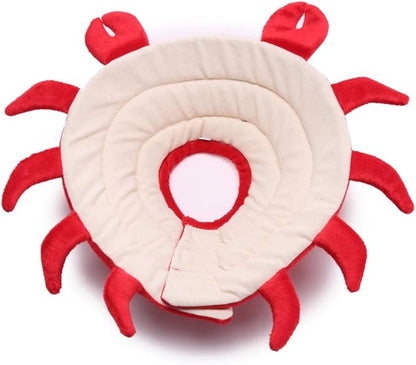Pet Recovery Collar,Dog Protective E-Collar Soft Dog Cone Breathable Secure Lovely Collar for Puppy Small Medium Dogs (M-Neck: 35-38cm, Crab)