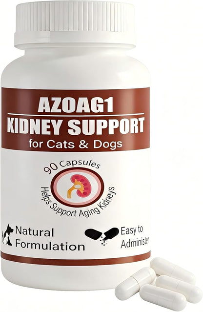 Herbal Kidney Support for Cats & Small Dogs - 500mg Urinary Tract & Renal Health Supplement Capsules, 90Capsules - Vet-Recommended Ingredients to Support Healthy Kidney Function