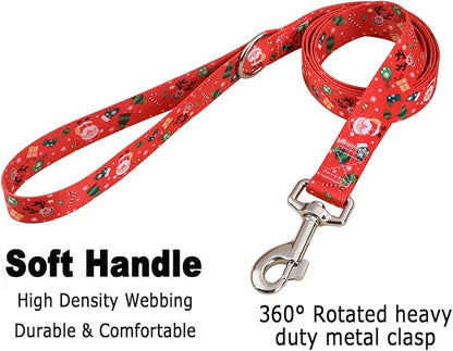 Mihqy Christmas Dog Collar and Leash Set - Premium Adjustable Dog Collar for Small Medium Large Dogs (Christmas Set,XS)