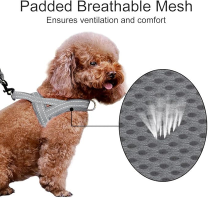 Plutus Pet No Pull Dog Harness with Breathable Mesh Padded, Adjustable Reflective Escape Proof Dog Harness, Quick Fit Dog Vest Harness for Small Medium Large Dogs(S, Gray)