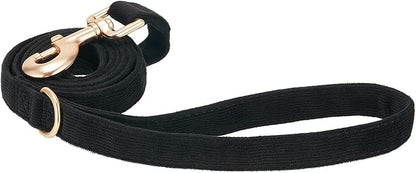 Soft Cotton Dog Leash, 5 Ft Heavy Duty Corduroy Dog Leashes with Gold Metal Hook for Small Medium Large Dogs,Small,Black